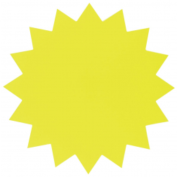 Folia étiquettes en carton fluo 18 cm jaune fluo (étoiles)