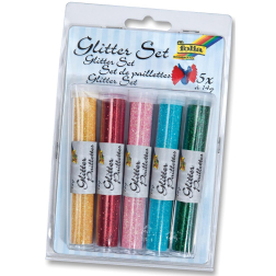 Folia poudre pailletée bleu, vert, rose, rouge et jaune