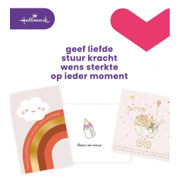 Hallmark set de recharge cartes de souhaits, naissance fille (NL), paquet de 6 pièces