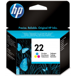 HP cartouche d'encre 22, 165 pages, OEM C9352AE#301, 3 couleurs, avec système de sécurité,