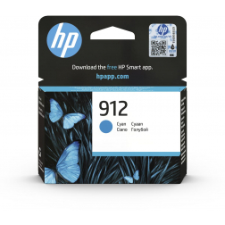 HP cartouche d'encre 912, 315 pages, OEM 3YL77AE, cyan
