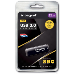 Integral clé USB 3.0, 32 Go, noir