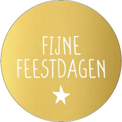 KP étiquette "Fijne Feestdagen", diamètre 40 mm, rouleau de 250 pièces