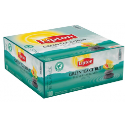 Lipton thé, thé vert agrumes, paquet de 100 sachets