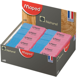 Maped Duo-Gomme format moyen, boîte de 40 pièces
