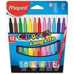 Maped Feutre Color'Peps 12 feutres en étui cartonné