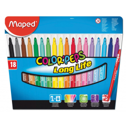 Maped Feutre Color'Peps 18 feutres en étui cartonné