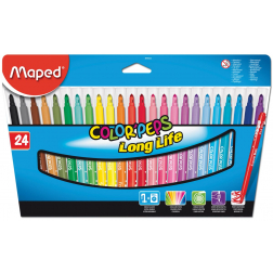Maped Feutre Color'Peps, 24 feutres en étui cartonné