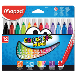 Maped feutre Color'Peps Jumbo Early Age, étui de 12 pièces, assorti