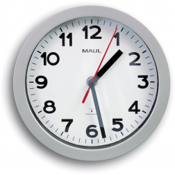 MAULstep horloge murale, radiopilotée, diamètre 20 x 5 cm, cadre en plastique, argent