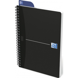 Oxford Office Essentials cahier à reliure spirale, 180 pages, ft A5, quadrillé 5 mm, noir