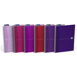 Oxford Office My Style cahier à reliure spirale, 180 pages, ft A4, ligné, couleurs assorties
