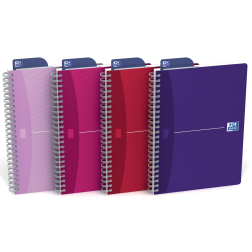 Oxford Office My Style cahier à reliure spirale, 180 pages, ft A5, quadrillé 5 mm, couleurs assorties