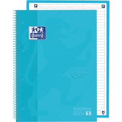Oxford School Touch bloc spirale, ft A4+, 160 pages, ligné, bleu pastel