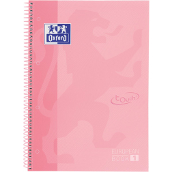 Oxford School Touch bloc spirale, ft A4+, 160 pages, ligné, rose pastel