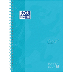 Oxford School Touch bloc spirale, ft A4+, 160 pages, quadrillé 5 mm, bleu pastel