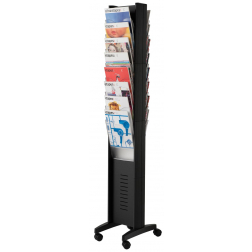 Paperflow présentoir mobile, double face, 16 cases, noir