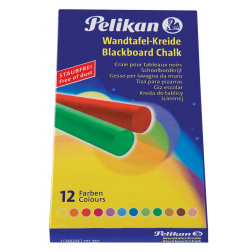 Pelikan craie pour tableaux noirs couleurs assorties (jaune clair, orange jaunâtre, rouge vermillon, c...