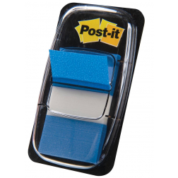 Post-it Index standard, ft 25,4 x 43,2 mm, dévidoir avec 50 cavaliers, bleu