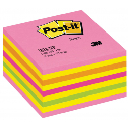 Post-it Notes cube, 450 feuilles, ft 76 x 76 mm, nuances roze-jaune