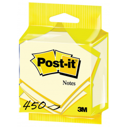 Post-it Notes, 450 feuilles, ft 76 x 76 mm, jaune, sous blister