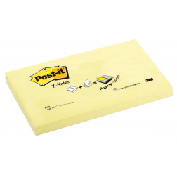 Post-it Z-notes, 100 feuilles, ft 76 x 127 mm, jaune