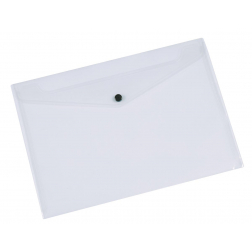 Q-CONNECT pochette documents, A4, PP transparent, fermeture à bouton-pression