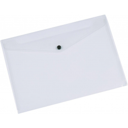 Q-CONNECT pochette documents, A5, PP transparent, fermeture à bouton-pression