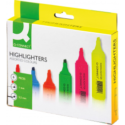 Q-CONNECT surligneur, paquet de 6 pièces en couleurs assorties