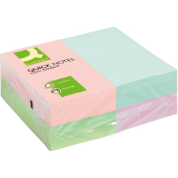 Q-CONNECT Quick Notes, ft 76 x 127 mm, 100 feuilles, paquet de 12 blocs en couleurs pastels