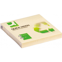 Q-CONNECT Quick Notes Recycled, ft 76 x 76 mm, 100 feuilles, jaune