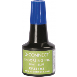 Q-CONNECT encre à tampon, flacon de 28 ml, bleu