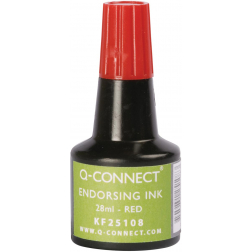 Q-CONNECT encre à tampon, flacon de 28 ml, rouge