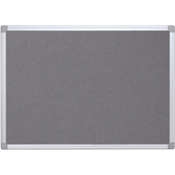 Q-CONNECT tableau de textile, avec cadre en aluminium, 90 x 60 cm, gris