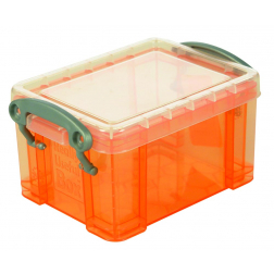 Really Useful Box 0,33 litres porte-cartes de visite, transparent orange