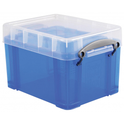 Really Useful Box boîte de rangement 3 litres, bleu transparent