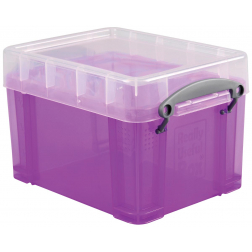 Really Useful Box boîte de rangement 3 litres, pourpre transparent