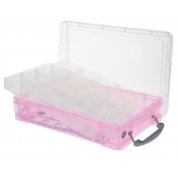Really Useful Box 4 litres avec 2 diviseurs, transparent rose