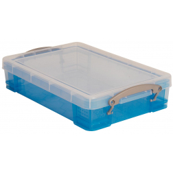 Really Useful Box boîte de rangement 4 litres, bleu transparent
