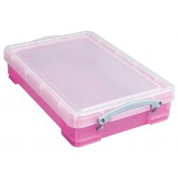 Really Useful Box boîte de rangement 4 litres, rose transparent