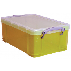 Really Useful Box boîte de rangement 9 litres, jaune transparent