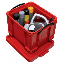 Really Useful Box boîte de rangement 35 litres, rouge avec poignées noires