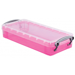 Really Useful Box plumier 0,55 litres, rose transparent