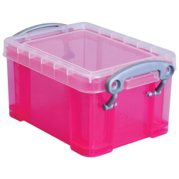 Really Useful Box porte-cartes de visite 0,3 litres, transparent rose