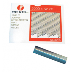 Rexel agrafes n° 28 (agrafe B8), boîte de 5.000 agrafes