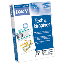 Rey Text and Graphics papier de présentation ft A4, 160 g, paquet de 250 feuilles