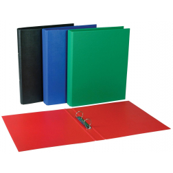 classeur pour ft A4, 2 anneaux de 25 mm, en PVC, couleurs assorties
