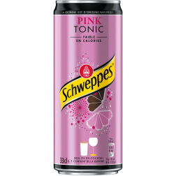 Schweppes Pink, sleek canette de 33 cl, paquet de 24 pièces