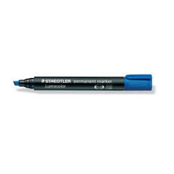 Staedtler Lumocolor 350, marqueur permanent, pointe biseautée, 2 - 5 mm, bleu