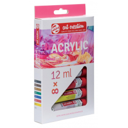 Talens Art Creation peinture acrylique tube de 12 ml, set de 8 tubes en couleurs assorties